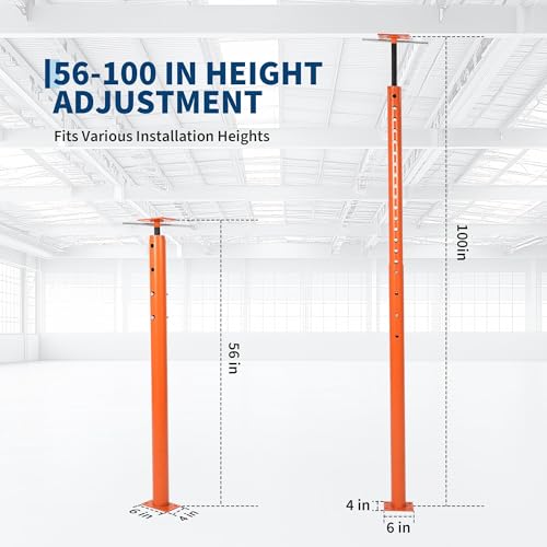 2 Pack Jack Post, House Floor Jack with 56"-100" Height Range, 18000 LBS Lifting Joist Beam Basement Jacks for Leveling, Lifting - size: 56 - 100 in