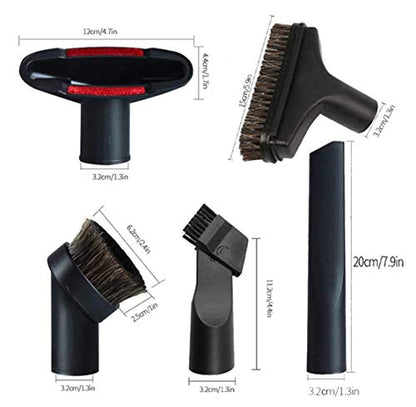 Vacuum Attachments Replacement 1 1/4 inch & 1 3/8 inch Vacuum Cleaner Accessories Brush Kit for Standard Hose Set of 6