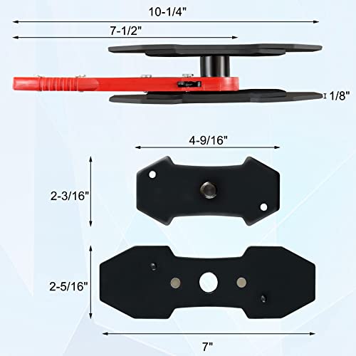 JoyFans Brake Caliper Compression Tool Set, Automotive Quad Disc Pistion Ratchet Ratcheting Press Tool, Car Brake Pads Retractor Compressor with 4PCS Spreader Plates for Brake Pump Adjustment - color: Red Handle