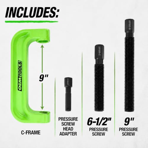 OEMTOOLS XL C-Frame Ball Joint Press Kit, Press Fit Removal for Trucks | Heavy-Duty Forged Steel, Ideal for Larger Ball Joints, Includes Long and Short Drive Screws - style: XL C-Frame Ball Joint Press Kit