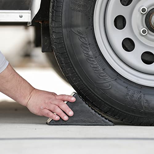 Buyers Products WC1467A Rubber Wheel Chock, 5x6x5 in, Resists Oil, Rust, Salt & Sun, Durable & Secure Tire Stopper for Service and Parking, Ideal for Cars, Utility Vehicles, Trailers, Trucks & RVs - size: 1 Count (Pack of 1)