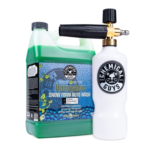 Chemical Guys, TORQ Max Foam 8 Cannon & Honeydew Snow Foam Kit, 1 Gallon | High-foaming cannon paired with a gallon of honeydew snow foam for thick, clinging, scratch-free suds - style: EQP_312
