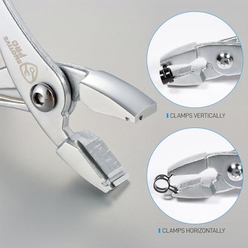 SMOTIVEPRO Multi-Directional Hose Clamp Pliers with 75mm Maximum Opening | Cross-Patterned Jaw for Secure Grip, Holds Clamps on Fuel Lines & Radiator Hoses, Multi-Angle Operation for Tight Spaces