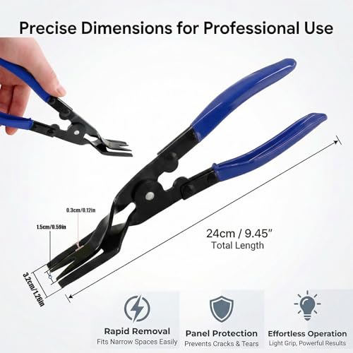Automotive Panel Clip Pliers - Car Panel Upholstery Trim Clip Removal Tool Plier, Interior Clip Fastener Rivet Push Pin Panel Pliers, Repair Tool for Car Vehicle Dashboard Clip Remover Plier - color: Blue