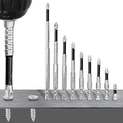 9PCS High Magnetic Screwdriver Drill Bit Set 2025 Upgrade, Premium Universal Strong Durability Anti-Slip Anti-Shock Impact Driver Bit for Home DIY Profession, Electric Screwdriver Hexagonal Shank