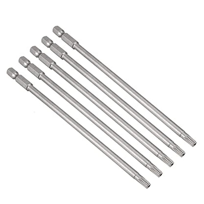 uxcell 5 Pcs T25 Magnetic Torx Screwdriver Bits, 1/4 Inch Hex Shank 5.9-inch Length S2 Security Tamper Proof Screw Driver Kit Tools - size: T25