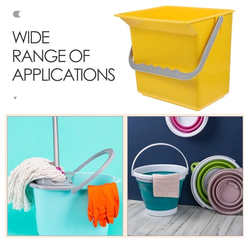 Luxshiny Plastic Bucket with Handle and Measuring Scale 2l Capacity Multifunctional Design Large Capacity Utility Bucket for Home Cleaning and Car Detailing