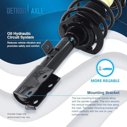 Detroit Axle - Front Steering Knuckles and Wheel Hub Bearings Struts w/Coil Spring Rear Shock Absorbers Replacement for Rear Drum 2007-2012 Dodge Caliber - size: 6AQU47791/ strut shock sway kit