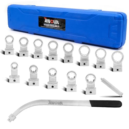 15PCS Universal Auxiliary Idler Belt Tensioner Pulley Removal Tool Kit, 12-Point 12-19mm (0.47"-0.74") Serpentine Belt Tension Pulley Wrench Set, Engine Timing Belt Tensioning Nut Bolt Screw Remover | 12Point, 12-19mm(0.47"-0.74") Serpentine Belt Tension