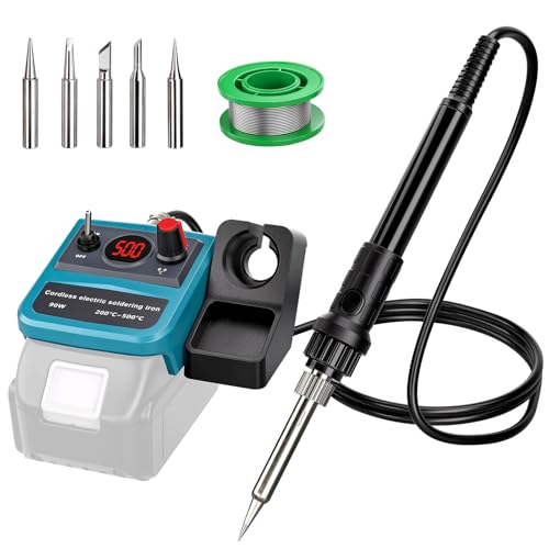 Taingwei Cordless Soldering Iron Kit for Makita 18v LXT Battery,90W LED Digital Solder Iron Soldering Gun with 5pcs Tips,0.04” Solder Wire for any Hobby Enthusiast (Battery not included) - style: For Makita Battery