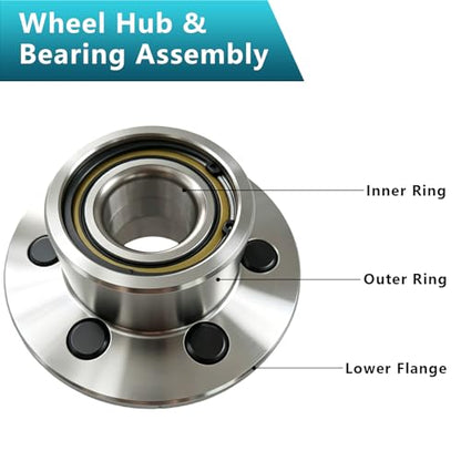 515032 Front Wheel Bearing Hub Assembly for Dodge Dakota 1997-2004 2WD | Hub for Durango 1999-2003 RWD 2WD 2-Wheel ABS Only, Eliminates Noise, Simple Installation, Direct Bolt-On, OEM Quality - size: 515032