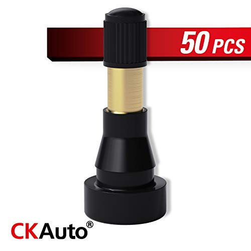 CKAuto TR600HP High Pressure Brass Rubber Snap-in Tire Valve Stem 50Pcs/Bag | Designed for 0.453 Rim Hole, 1-1/4″Length - size: 100
