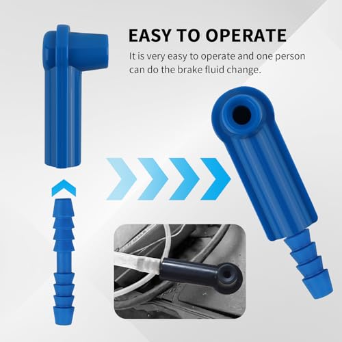 5PCS Brake Bleeder Kit Connector,Brake Fluid Bleeder Kit Bleeding Adapter Joint for Quick Brake Fluid/Air Changes,Brake Bleeder Hose Connector Fit Brake Bleeder Bottle,Vacuum Brake Bleeder (Blue) - color: Blue