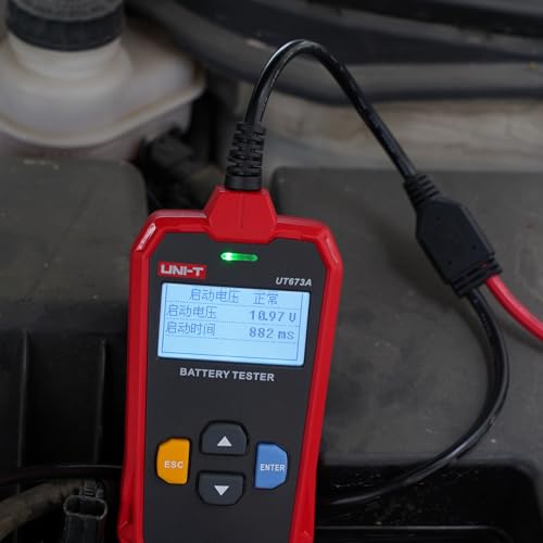 UNI-T UT673A Battery Tester 12V Car Battery Tester,40-2000 CCA Automotive Battery Load Tester,Capacities from 30Ah to 250Ah for Truck Boat Marine SUV ATV Auto Cranking and Charging System Tester - size: UT673A