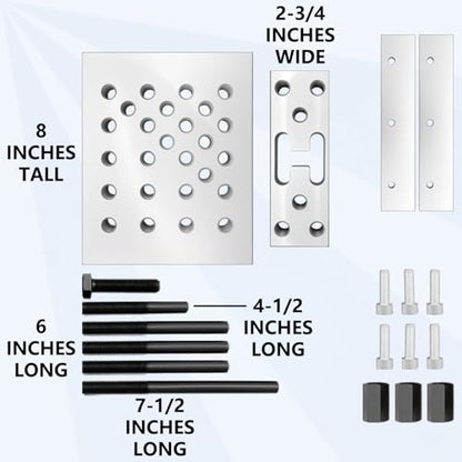 Universal Drill Press Support Block Plate Tool Set Kit, 30 Ton – Bearing and Bushing Repair Removal Installation - color: Silver