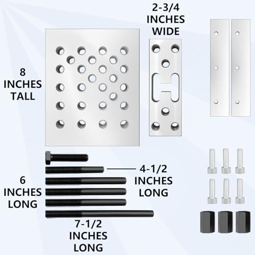 Universal Drill Press Support Block Plate Tool Set Kit, 30 Ton – Bearing and Bushing Repair Removal Installation - color: Silver