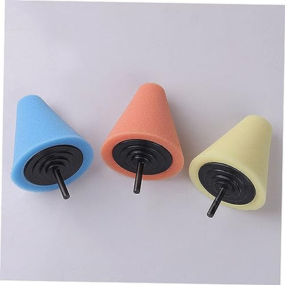 Holibanna Car Polishing Wheel Cone Shaped Burnishing Sponge Buffing Pads for Auto Detailing 2-Piece Set for Wheel Hub Cleaning and Automotive Shine