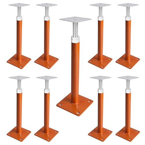 Screw Jacks Floor Jacks, 11"-16" Small Floor Jack Stands, House Floor Jacks Post Pole for Leveling, Adjustable Floor Joist Support Jack for House Foundation Temporary Support - color: Orange, size: 11-16 Inches(8 Pack)