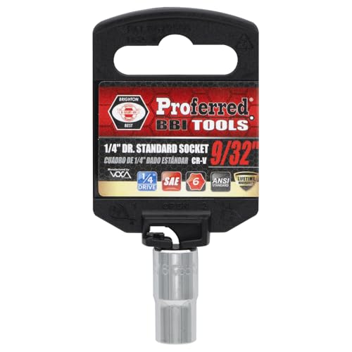 S15009 1/4" Drive SAE Socket, 9/32" Standard 6 Point - size: 9/32 INCH, style: STANDARD