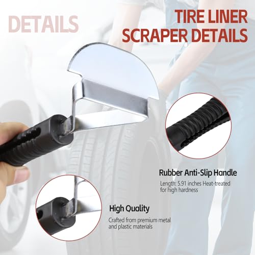Hovom 2PCS Tire Repair Tools, Tire Compaction Roller & Inner Liner Scraper Tool Kit, Tires Patch Roller, Car Tires Patch Tool Kit for SUV Truck Motorcycle Bike, Universal Car Accessories