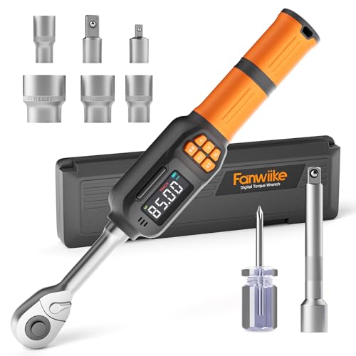 Digital Torque Wrench Set, 3.09-62.6 Ft.lb/4.2-85 Nm, 3/8" Drive Inch Pound Torque Wrench Electronic with Buzzer & LCD Indicator, Torque Wrench Set for Motor Cars Auto Repair
