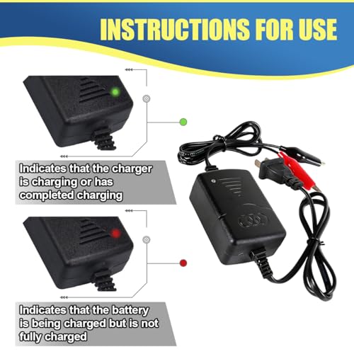 12V 1300mA Sealed Lead Acid (SLA) Smart Battery Charger Maintainer, Automatic Car Charger Maintainer for RV, ATV, Boat, Motorcycle Battery Trickle Charger with Short Circuit Protection (2PCS) - size: 2PCS
