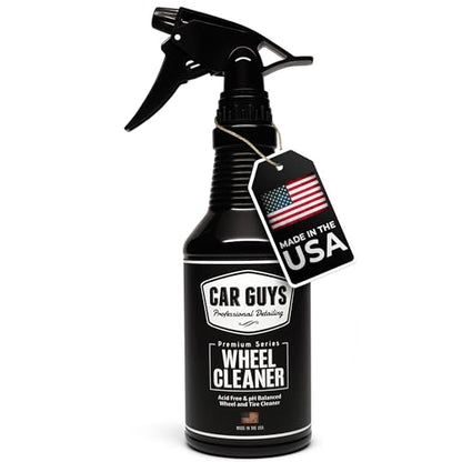 CAR GUYS Wheel Cleaner | Effective Rim and Tire Cleaner | Safe & Versatile Brake Dust Remover for Alloy, Chrome, Aluminum Rims, White Wall Tires, and More! | 18 Oz - size: 18 oz