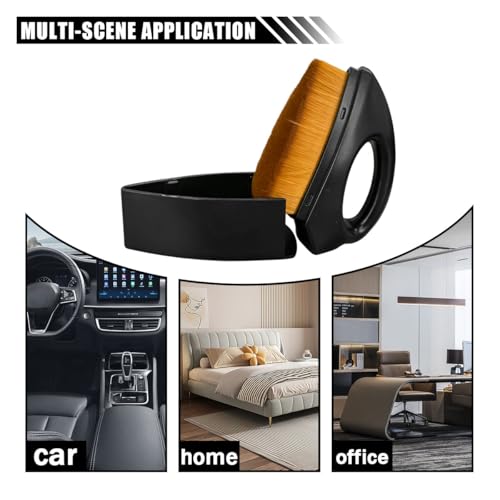 LAINLOY Car Tire Shine Brush, Soft Bristles Car Tire Wash Detailing Brush with Storage Case, Portable Car Cleaning Supplies, High-Density Auto Tire Applicator Brush (Brown)