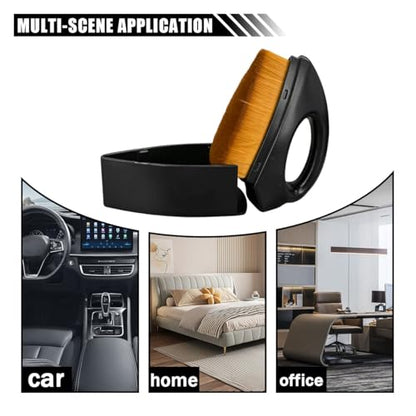 LAINLOY Car Tire Shine Brush, Soft Bristles Car Tire Wash Detailing Brush with Storage Case, Portable Car Cleaning Supplies, High-Density Auto Tire Applicator Brush (Brown)