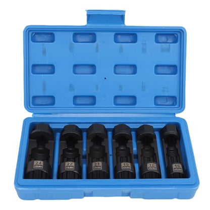 ANGGREK 6Pcs Suspension Strut Nut Socket Set 16mm 18mm 19mm 21mm 22mm 24mm CRMO Shock Absorber Strut Nut Removal Tool Kit with Storage Case for Vehicle Suspension Repair