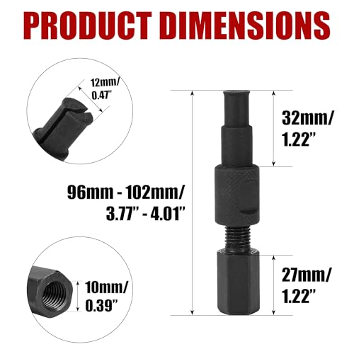 12mm to 14mm Blind Hole Bearing Puller Internal Collet Extractor Tool Car Steel Pilot Bearing Remover for Auto Repair Axles Wheel Bushing Race Insert Disassembly