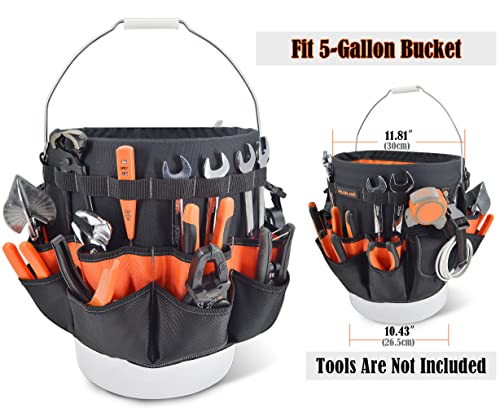WELKINLAND 5 gallon bucket tool organizer, 5 gallon bucket holder, bucket liner, Bucket tool organizer, Tool bucket, Bucket tool bag, Bucket organizer, Bucket bag organizer, Bucket organizer