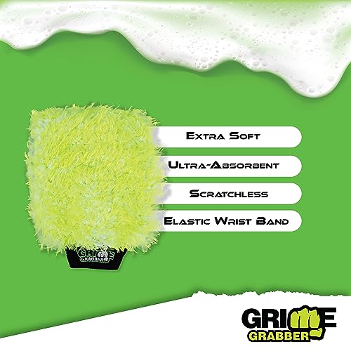 2-Pack 10" x 8" Microfiber Wash Mitt and Wash Sponge Pad Combo