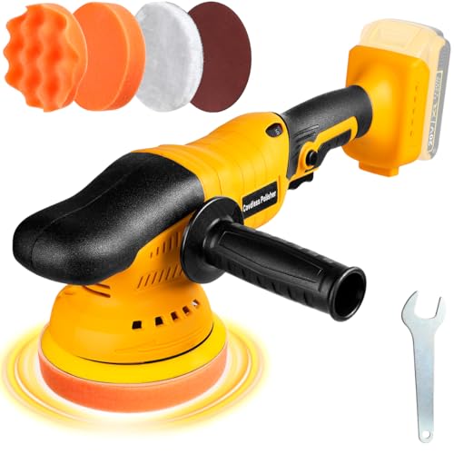 Cordless Buffer Polisher Kit for Dewalt 20V Battery(No Battery) Orbital Car Polisher 6 Variable Speed 1800 to 6500 RPM, Car Buffer Polishers for Car Detailing,Polishing,Waxing(Battery Not Included)