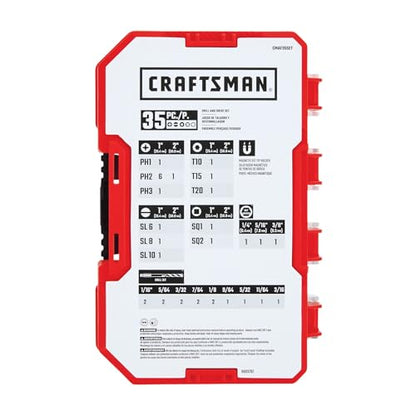 CRAFTSMAN 35 Piece Screwdriver Bit Set, Durable, Shock-Resistant Steel (CMAF35SET)