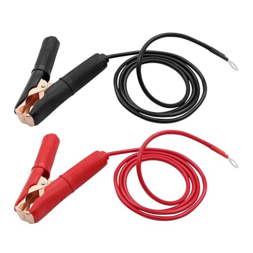 2 Pcs Alligator Clips Booster Jumper Cable 50A-3.3 ft 13 AWG Alligator Clips Booster Jumper Cable，for 12V/ 24V Car Battery Charging Jumper Cable - color: Battery Charger Jumper Cable