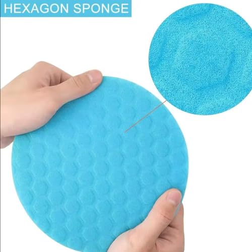 eQualle 6 Inch Buffing Pads for Car Polishing - 5 Pack Foam Polisher Pads with Hook and Loop - Fits Drill, DA Polisher - Auto Detailing, Waxing, Scratch Removal