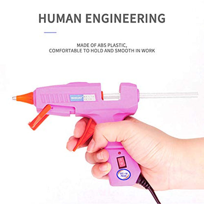 Liumai Hot Glue Gun Kit with 30pcs Glue Sticks, Mini Hot Melt Glue Gun with Carrying Case for Crafts, School DIY Arts, and Home Repair (30Watts, Pink) - size: Small