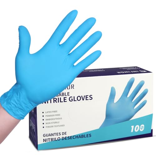 Nitrile Exam Gloves, 3mil Disposable, Latex-Free,Powder-Free, Box of 100, Medical Food Safe,X-Large - size: X-Large (Pack of 100)