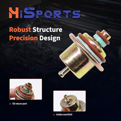 HiSport Fuel Injection Pressure Regulator -Kit with Clip, 3.5BAR, Replaces PR287 88894360 89017382 - size: HSFPR287