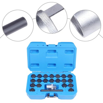 22PCS Wheel Locking Nut Key Kit, Wheel Lock Nut Key Removal Tool Kit for BMW Series, Anti-Theft Screw Remover Repair Tool