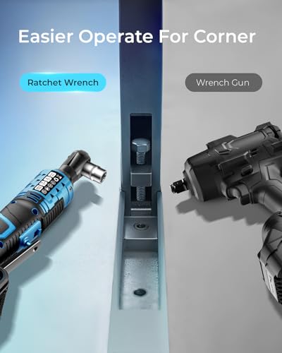 TILSWALL 20V Cordless Electric Ratchet Wrenches Set, 44.2Ft Power Ratchet Wrench 3/8", Includes 7 Sockets, 1-Pack 2.0Ah Lithium-Ion Battery, 1/4" Adapter, Fast Charger, for Professional & DIY User