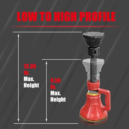 Jack Boss 5 Ton (10,000 LBs) Professional Car Support Screw Jack for House Construction Bridge Stabilization, Red - size: 5 TON