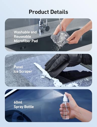 AstroAI Windshield Cleaner, Microfiber Window Cleaner with 4 Reusable Washable Large Sponge Pads, Extendable 180° Rotating Handle, Fits Cars & SUVs, Includes Spray Bottle, Gray - color: Gray