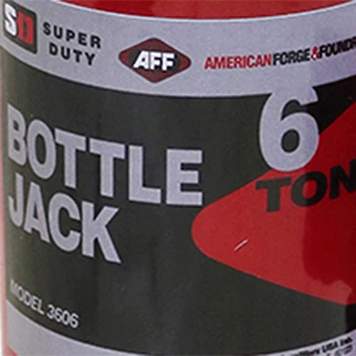 AFF Super Duty 6 Ton Hydraulic Bottle Jack, Manual, Welded Cylinder, High-Grade Steel Construction, Forged and Welded Base, 3606, Black,Silver,Red,White