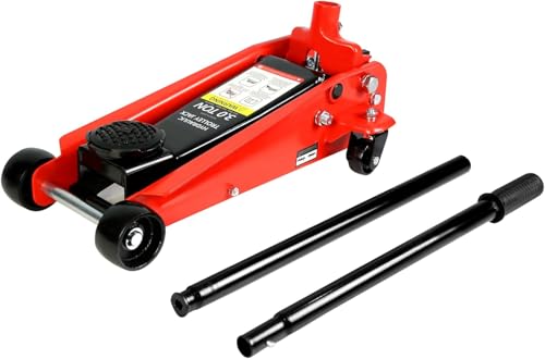 3 Ton Low Profile Floor Jack, Heavy Duty Floor Jack with Single Piston Quick Lift Pump, Steel Car Jack Adjustable Height 5.1"-20", Hydraulic Trolley Floor Jacks 3 Ton/6000 LB Capacity, Red - color: Red - 3 Ton(Single Pump), Lift 5.1"-20"
