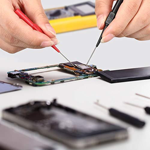 Frienda 19 Pcs Multimeter Test Set 15 Probe Pins 0.7mm and 4 Insulation Wire Piercing Probes Automotive Back Probe Kit Power Needle Test Accessories for Multimeter Banana Socket Plug Car Tester