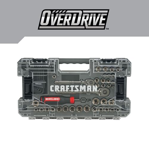 CRAFTSMAN OVERDRIVE 64-Piece Gunmetal Chrome Mechanics Tool Set, Standard SAE/Metric Socket Set, with Hard Case (CMMT99064)