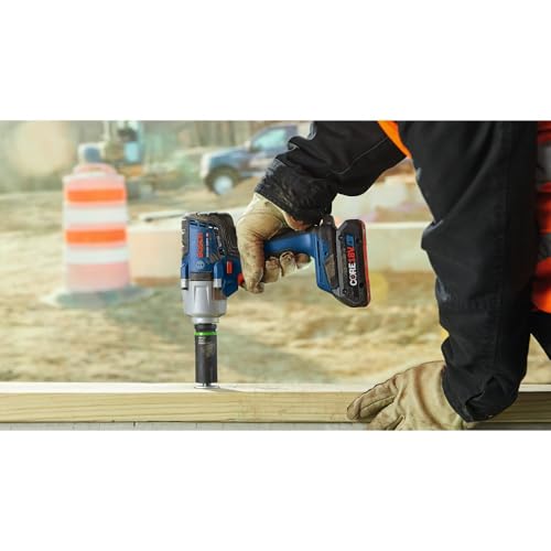 Bosch GDS18V-330PCB25 18V Brushless 1/2 In. Mid-Torque Impact Wrench Kit with Pin Detent and (2) CORE18V® 4 Ah Advanced Power Batteries - style: Industrial