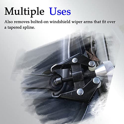 Battery Terminal and Wiper Arm Puller, Heavy Duty Arm Bearing Puller Remover, Adjustable Windshield Wiper Arm Removal Tool, Universal Automotive Repair Kit for Most Cars